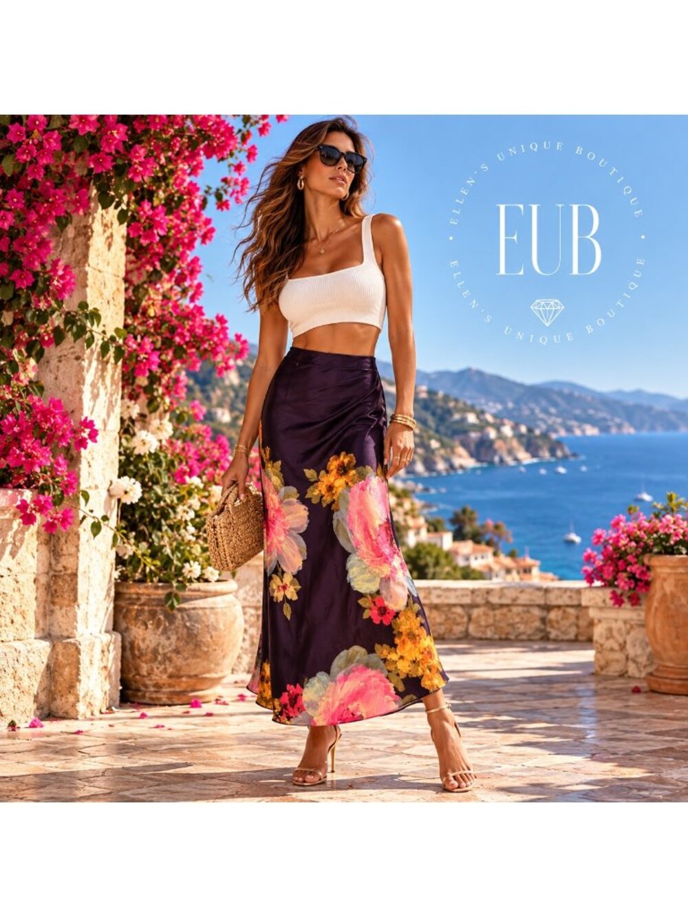 Amanda Uprichard Elroy Seona Print Midi Skirt Purple XS New With Tags